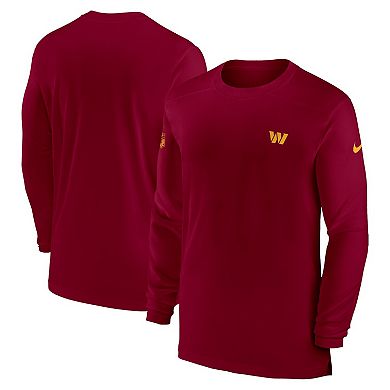 Men's Nike Burgundy Washington Commanders Sideline Coach Performance Long Sleeve T-Shirt