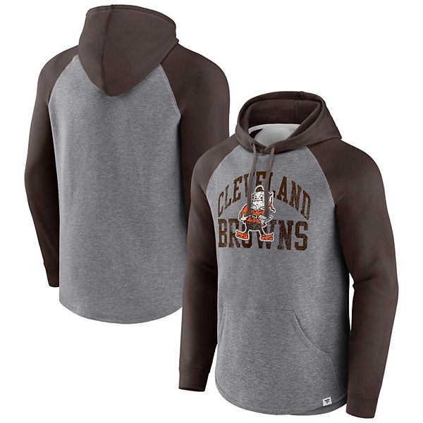 Mens Fanatics Branded Heather Gray Cleveland Browns Favorite Arch Raglan Pullover Hoodie 