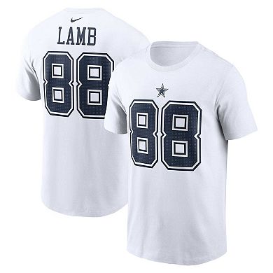 Men's Nike CeeDee Lamb White Dallas Cowboys Player Name & Number T-Shirt
