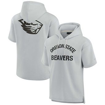 Unisex Fanatics Signature Gray Oregon State Beavers Super Soft Fleece Short Sleeve Pullover Hoodie