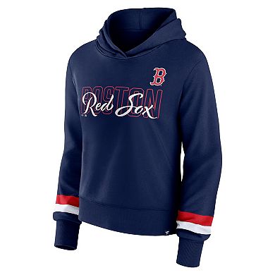 Women's Fanatics Branded Navy Boston Red Sox Over Under Pullover Hoodie