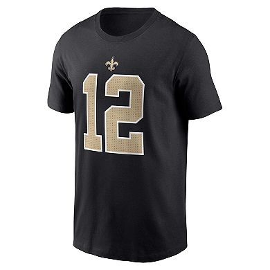 Men's Nike Chris Olave Black New Orleans Saints Player Name & Number T-Shirt