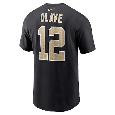 Men's Nike Chris Olave Black New Orleans Saints Player Name & Number T-Shirt