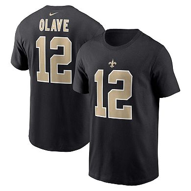 Men's Nike Chris Olave  Black New Orleans Saints  Player Name & Number T-Shirt