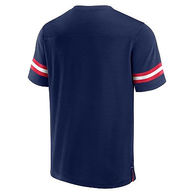 Men's Fanatics Branded Navy New England Patriots Jersey Tackle V-Neck T-Shirt
