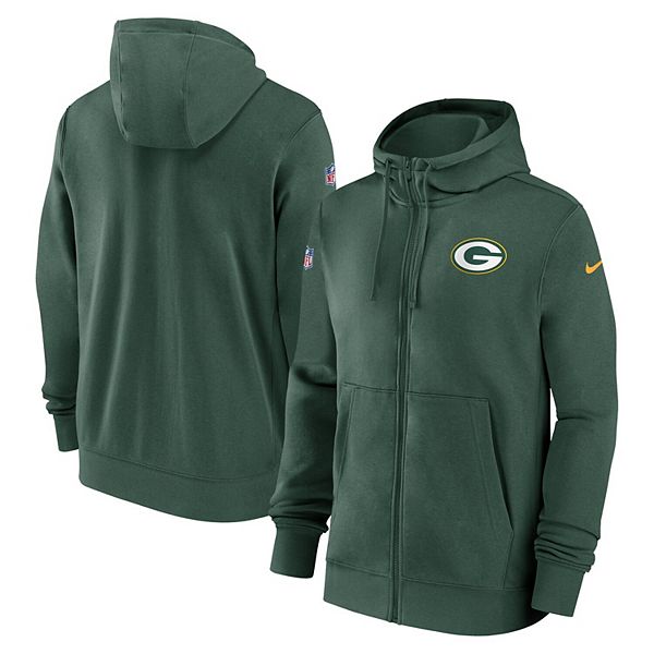 Men's Nike Green Green Bay Packers Sideline Club Performance Full-Zip ...