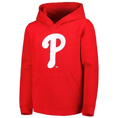 Youth Red Philadelphia Phillies Team Primary Logo Pullover Hoodie