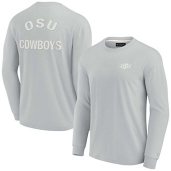 Unisex Fanatics Signature Gray Oklahoma State Cowboys Super Soft Long Sleeve T-Shirt