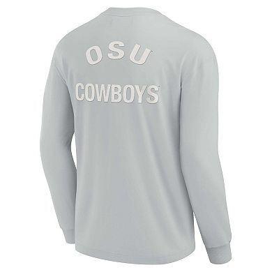 Unisex Fanatics Signature Gray Oklahoma State Cowboys Super Soft Long Sleeve T-Shirt