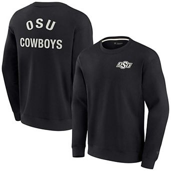Unisex Fanatics Signature Black Oklahoma State Cowboys Super Soft Pullover Crew Sweatshirt