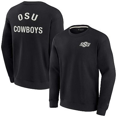 Unisex Fanatics Signature Black Oklahoma State Cowboys Super Soft Pullover Crew Sweatshirt
