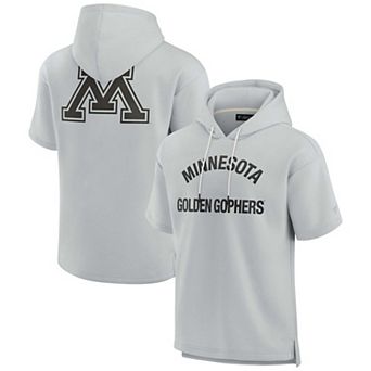 Unisex Fanatics Signature Gray Minnesota Golden Gophers Super Soft Fleece Short Sleeve Pullover Hoodie