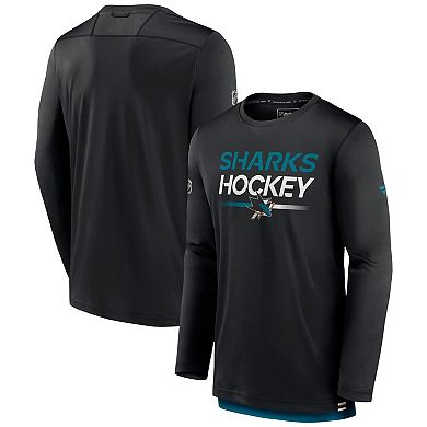 Men's Fanatics Branded  Black San Jose Sharks Authentic Pro Long Sleeve T-Shirt