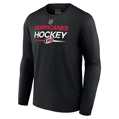 Men's Fanatics Branded  Black Carolina Hurricanes Authentic Pro Primary Replen Long Sleeve T-Shirt