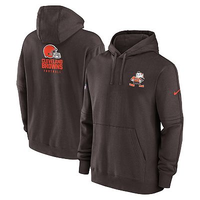 Men s Nike Brown Cleveland Browns Sideline Club Fleece Pullover Hoodie