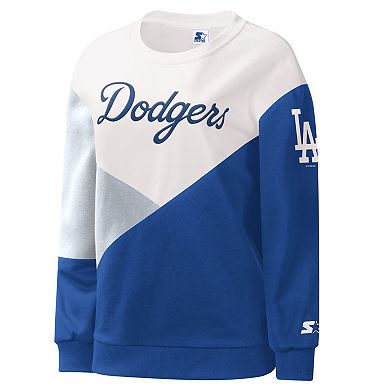 Women's Starter White/Royal Los Angeles Dodgers Shutout Pullover Sweatshirt