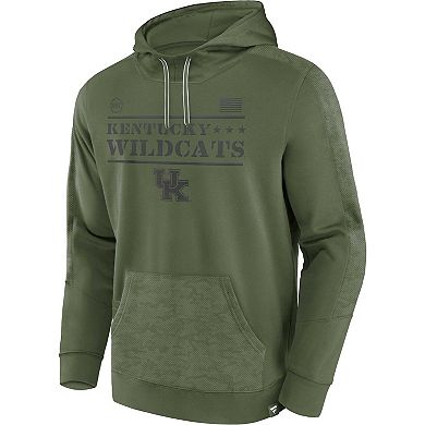 Men's Fanatics Branded Olive Kentucky Wildcats OHT Military Appreciation Stencil Pullover Hoodie