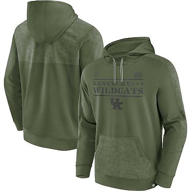 Men's Fanatics Branded Olive Kentucky Wildcats OHT Military Appreciation Stencil Pullover Hoodie