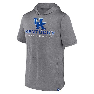 Men's Fanatics Branded Heather Gray Kentucky Wildcats Modern Stack Hoodie T-Shirt
