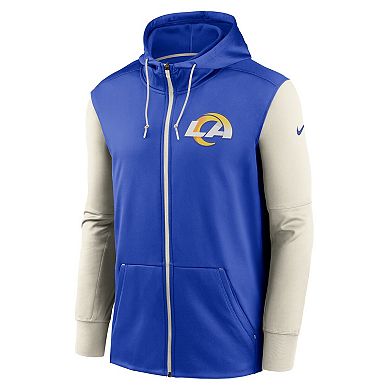 Men's Nike Royal Los Angeles Rams Performance Full-Zip Hoodie