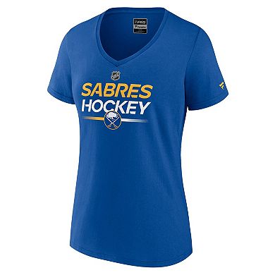 Women's Fanatics Branded Royal Buffalo Sabres Authentic Pro V-Neck T-Shirt