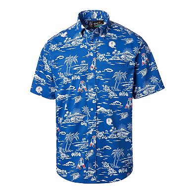 Men's Reyn Spooner Royal New England Patriots Throwback Kekai Print Button-Up Shirt