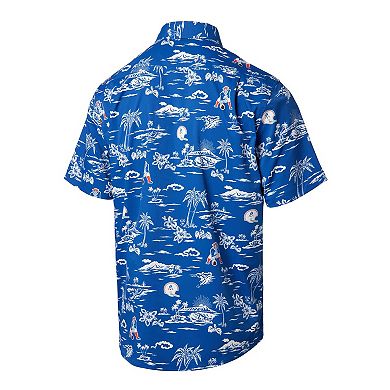 Men's Reyn Spooner Royal New England Patriots Throwback Kekai Print Button-Up Shirt