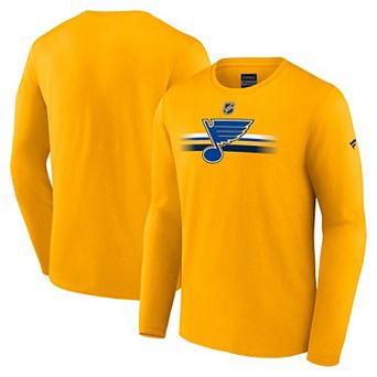 Men's Fanatics Branded Gold St. Louis Blues Authentic Pro Primary Long Sleeve T-Shirt