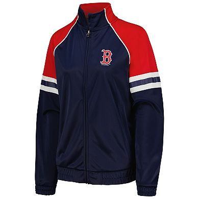 Women's G-III 4Her by Carl Banks Navy Boston Red Sox First Place Raglan Full-Zip Track Jacket