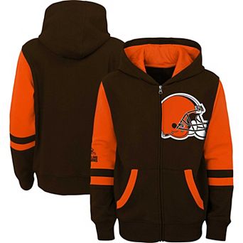 Preschool Brown Cleveland Browns Stadium Color Block Full-Zip Hoodie