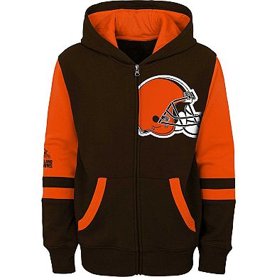 Preschool Brown Cleveland Browns Stadium Color Block Full-Zip Hoodie