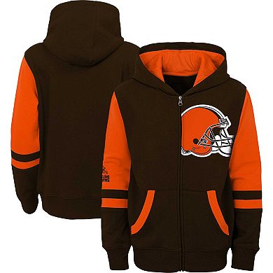 Preschool Brown Cleveland Browns Stadium Color Block Full-Zip Hoodie