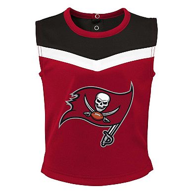 Girls Preschool Red Tampa Bay Buccaneers Spirit Cheerleader Two-Piece Set with Bloomers