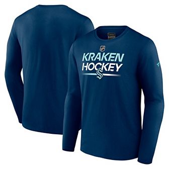 Men's Fanatics Branded Navy Seattle Kraken Authentic Pro Primary Long Sleeve T-Shirt