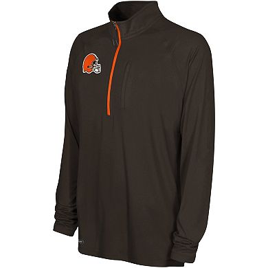 Men's Brown Cleveland Browns Combine Authentic Raglan Quarter-Zip Top