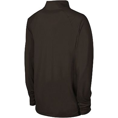 Men's Brown Cleveland Browns Combine Authentic Raglan Quarter-Zip Top