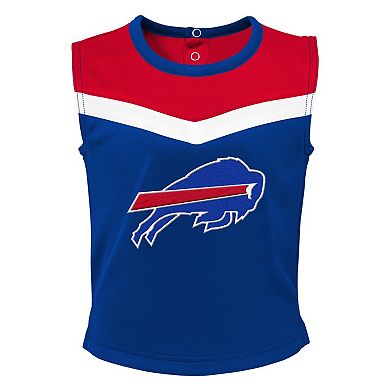 Girls Toddler Royal Buffalo Bills Spirit Cheer Three-Piece Cheerleader Set