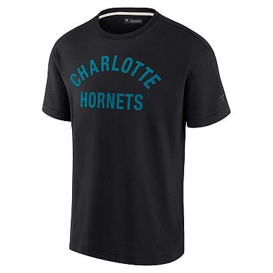 Unisex Fanatics Signature Black Charlotte Hornets Super Soft T-Shirt