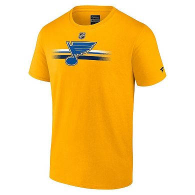 Men's Fanatics Branded  Gold St. Louis Blues Authentic Pro Secondary Replen T-Shirt