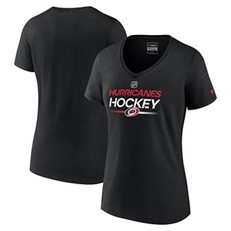 Women's Fanatics Branded Black Carolina Hurricanes Authentic Pro V-Neck T-Shirt