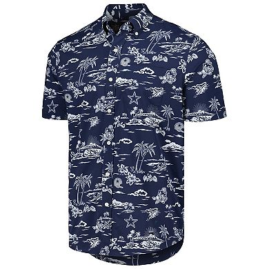 Men's Reyn Spooner Navy Dallas Cowboys Throwback KekaiÂ Print Button-Up Shirt