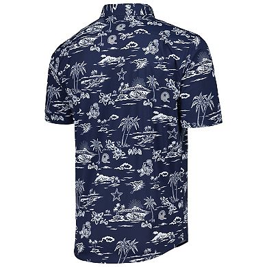 Men's Reyn Spooner Navy Dallas Cowboys Throwback KekaiÂ Print Button-Up Shirt