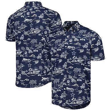 Men's Reyn Spooner Navy Dallas Cowboys Throwback KekaiÂ Print Button-Up Shirt