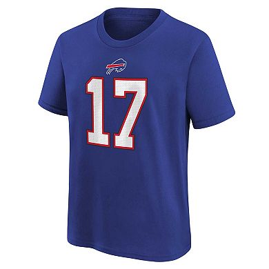 Youth Nike Josh Allen Royal Buffalo Bills Player Name & Number T-Shirt