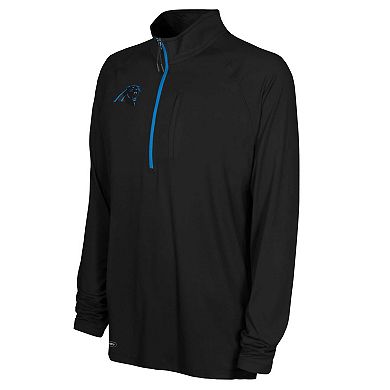 Men's Black Carolina Panthers Combine Authentic Raglan Quarter-Zip Top