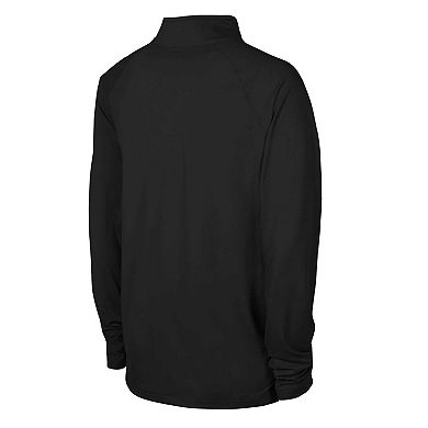 Men's Black Carolina Panthers Combine Authentic Raglan Quarter-Zip Top