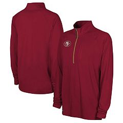 Men's Mitchell & Ness Scarlet San Francisco 49ers 75th Anniversary Faithful  to the Bay Full-Snap Satin Jacket