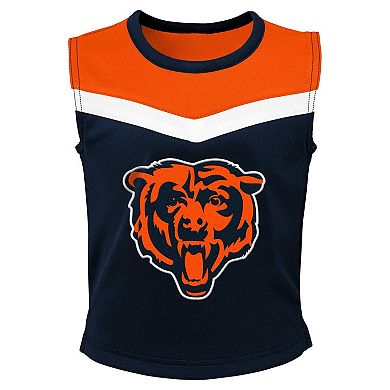 Girls Youth Navy Chicago Bears Spirit Two-Piece Cheerleader Set