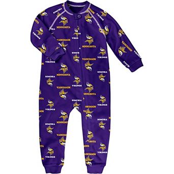 Toddler Purple Minnesota Vikings Allover Print Raglan Full-Zip Sleeper