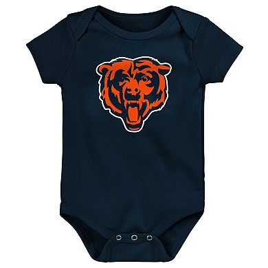 Infant Navy/Orange/Heather Gray Chicago Bears Born to Be 3-Pack Bodysuit Set